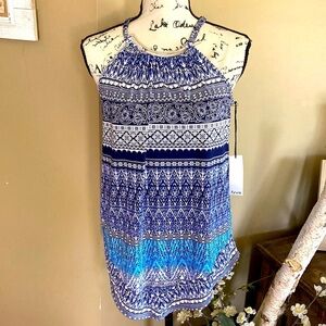 NET five tank top womens size M blue and white